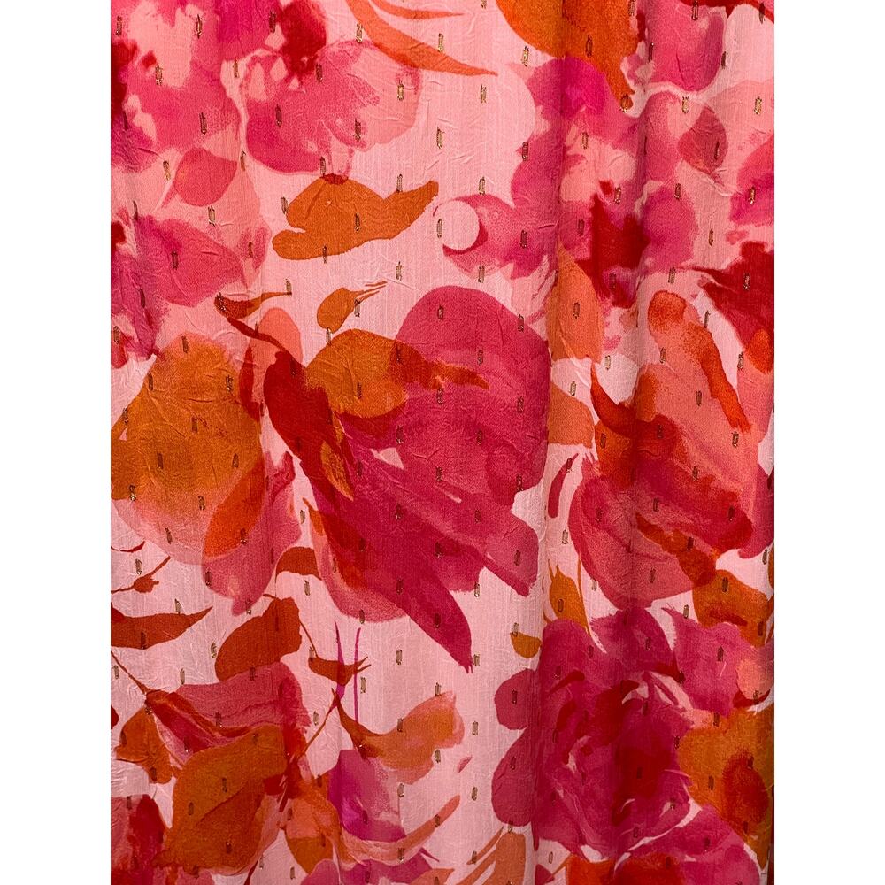 MSK Pink Coral Orange Floral Maxi Dress 12 NWT Rose Gold Hardware Halter $129 - Picture 8 of 10